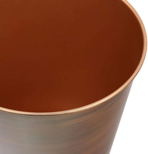 happimess Nolan 2 Gal Smooth Steel Wastebasket, Antique Copper, Set of 2
