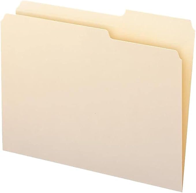 Smead File Folder, 2/5-Cut Tab, Right Position, Letter Size, Manila, 100 per Box (10385)