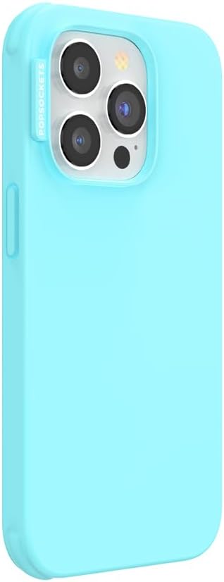 PopSockets iPhone 14 Pro Phone Case with MagSafe, Wireless Charging Compatible, Light Blue - Butterfly Pea Blue