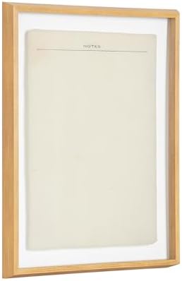 Kate and Laurel Framed Glass Dry Erase Art Vintage Notes Whiteboard for Wall by The Creative Bunch Studio, 18 x 24, Blake Natural Frame, Modern, Dry Erase Art for Wall Decor