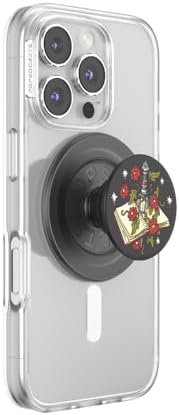 PopSockets Phone Grip for MagSafe with Kickstand, Magnetic Stand, Swappable Top, Secure Hold for iPhone MagSafe Cases, Phone & Tablet Grip - Sterling Blade Book