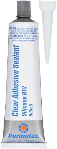 Permatex 80050-12PK Clear RTV Silicone Adhesive Sealant, 3 oz. (Pack of 12)