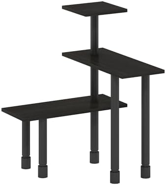 Furinno Turn-N-Tube Kitchen Countertop Organizer, 3-Tier Corner Countertop Organizer Shelf, Corner Shelf, for Kitchen, Pantry, Organizers and Storage, Espresso