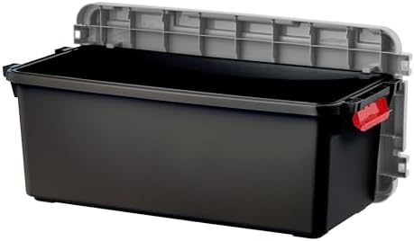 IRIS USA 2-Pack 15 Gallon Lockable Storage Trunk TrailBox, Dark Gray/Gray