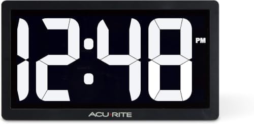 AcuRite 75114M 10-inch LED Digital Clock with Auto Dimming Brightness White (Pack of 8)