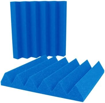 Foam Factory Inc 24 Pack Color Acoustic Foam Panel Studio Soundproofing Wedge Wall Tiles 12” X 12” X 2” (Blue)