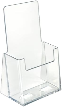 Azar Displays 252012-100PK Acrylic Trifold Brochure Holder Plastic Counter top Organizer 100-Pack, Clear