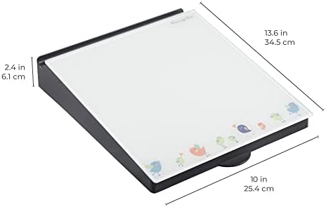 ECR4Kids MessageStor Dry-Erase Glass Board Memo Station, Desk Organizer, Birds