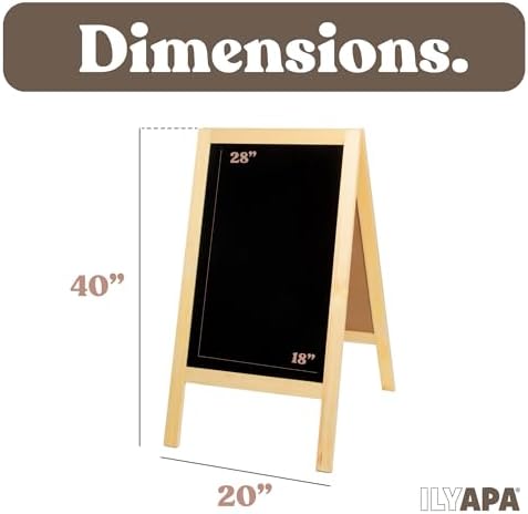 Ilyapa A Frame Chalk Board Easel Sign 40x20 in - Sandwich Signs Outdoor