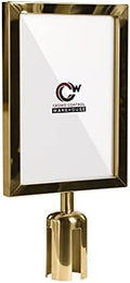 Crowd Control Warehouse Stanchion Post-Top Sign Frame, 8.5x11 Inch Vertical