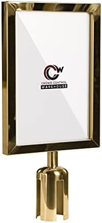 Crowd Control Warehouse Stanchion Post-Top Sign Frame, 8.5x11 Inch Vertical