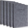 SATINIOR 5 Pack A4 Notebooks Leather Softcover Journal, Gray