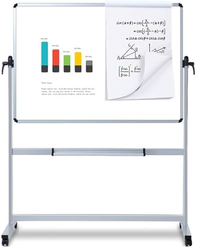 VIZ-PRO Double-Sided Magnetic Mobile Whiteboard, 72" x 40"