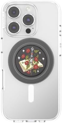 PopSockets Phone Grip for MagSafe with Kickstand, Magnetic Stand, Swappable Top, Secure Hold for iPhone MagSafe Cases, Phone & Tablet Grip - Sterling Blade Book