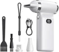 Electric Compressed Air Duster Cordless: 60 MPH High Wind Speed Mini White Air Blower for Electronics Portable Computer Cleaner Hand Keyboard Cleaning Powerful Duster for Car, Fans and Other Sences