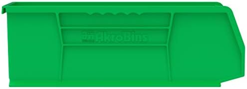 Akro-Mils 30234 AkroBins Plastic Storage Bins, 15"x5"x5", Green, 12-Pack