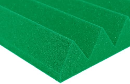 Foam Factory Inc 24 Pack Color Acoustic Foam Panel Studio Soundproofing Wedge Wall Tiles 12” X 12” X 2” (Kelly Green)