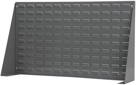 Akro-Mils 98636 Heavy Duty Steel Louvered Panel Standing Work Bench Storage Rack Garage Organizer for Mounting AkroBin Storage Bins, 36-Inch L x 8-Inch W x 20-Inch H, Grey