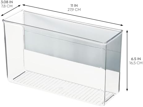 iDesign Magnetic Large Clear Plastic Organizer Bins, 2-Pack