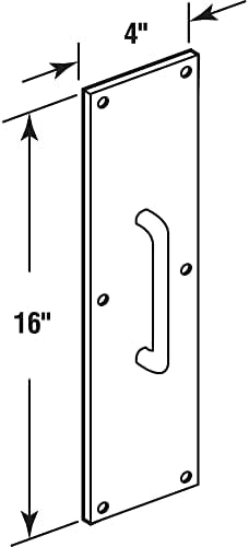 Prime-Line J 4668 4 x 16 In. Bronze Door Pull and Plate (Single Plate)