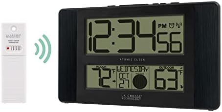 La Crosse Technology Atomic Digital Wall/Table Clock, 11.1" x 6.5" (513-1417BS)