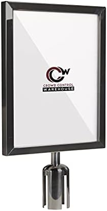 Crowd Control Warehouse Stanchion Post Top Sign Frame, 11x14 Inch Vertical