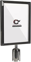 Crowd Control Warehouse Stanchion Post Top Sign Frame, 11x14 Inch Vertical