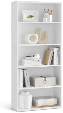 VASAGLE 5-Tier Bookshelf, Storage Organizer, 23.6 x 9.4 x 52.8 Inches