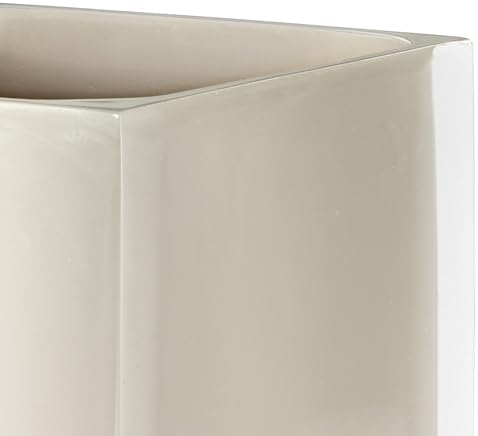 IZOD – Wastebasket, Clear Hand-Painted Resin with Linen Interior and Modern Design, Contemporary Home Decor – Perfect for Bathroom, Bedroom, Kitchen or Office (Marina)
