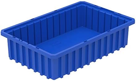 Akro-Mils - 33164BLUE 33164 Akro-Grid Plastic Slotted Dividable Modu Box Stackable Grid Storage Tote Container, (16-1/2-Inch L x 10-7/8-Inch W x 4-Inch H), (12 Pack), Blue