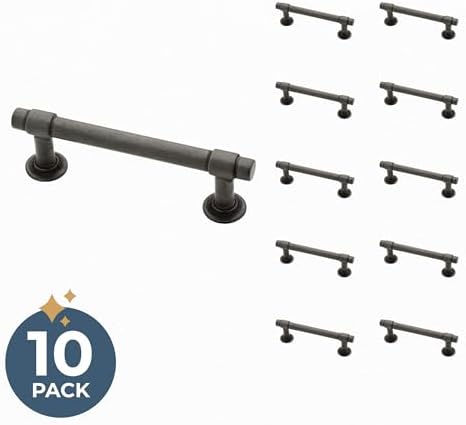 Franklin Brass Francisco (10-Pack) Cabinet Handles 3" Hole Center Pulls | Soft Iron Hardware Kitchen Door, Drawers, Dressers, Furniture P29520K-SI-B