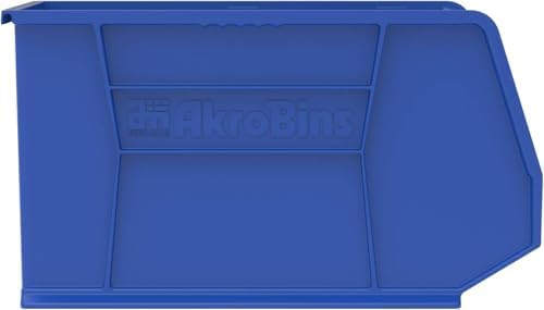 Akro-Mils 30265 AkroBins Plastic Storage Bins, 18"x8.25"x9", Blue, 6-Pack