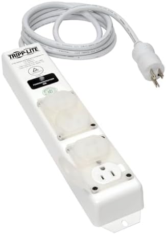 Tripp Lite Safe-IT 4-Outlet Medical-Grade Surge Protector Power Strip, UL 60601-1 Compliance, Not for Patient-Care Vicinity, 15ft. Power Cord with NEMA 5-15P-HG Plug, (SPS415HGULTRA)
