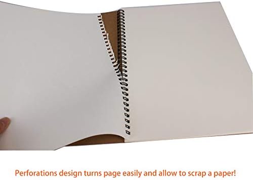 zmybcpack 3 Pack Spiral Blank Journal Notebook, 8 x 10.5 inch Sketchbooks