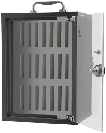 Cell Phone Cabinet,Aluminum Alloy Pocket Chart Cell Phones Storage Cabinet, Cell Phone Locker,Wall-Mounted with a Locked,for Classroom, Office, Gym (24 Slots-121)