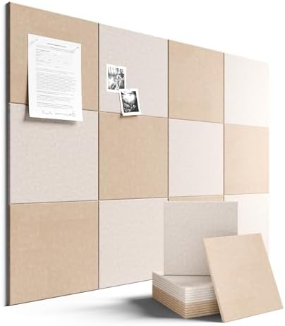 Fluxynara Felt Bulletin Board Cork Board Alternative, Oatmeal & Deep Camel