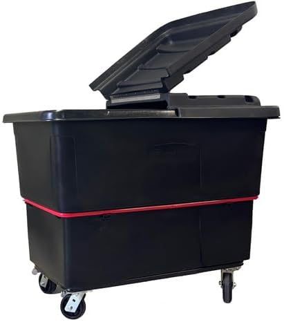 Rubbermaid Commercial Utility Truck, 12 Cubic Feet, 800 lb. Capactiy, Black, Large Cart for Commercial/Waste/Laundry Transportation/Collection