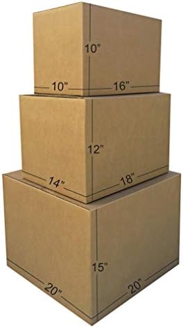 Amazon Basics Cardboard Moving Boxes in Small, Medium and Large Sizes (Assorted), Pack of 30, Brown