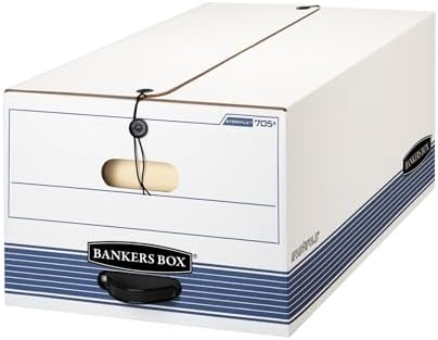 Bankers Box 12-Pack String & Button Medium-Duty File Box, Legal, FastFold