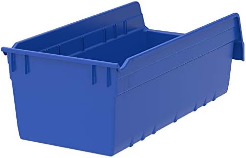 Akro-Mils 30088 Plastic Nesting ShelfMax Storage Bin Box, 18x8x6-Inch, Blue (8-Pack)