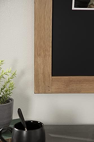 Kate and Laurel Samuels Wood Framed Chalkboard, 24 x 36, Rustic Brown and Charcoal, Magnetic Modern Farmhouse Wall Hanging Chalkboard