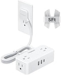 TESSAN Extension Cord 5 FT, Power Strip with 900J Surge Protection, White