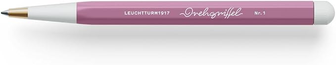 LEUCHTTURM1917 372213 Twist Pen No. 1, Brass, Aluminum, Blue Ink Ballpoint Pen, Design Award-Winning, Dusty Rose