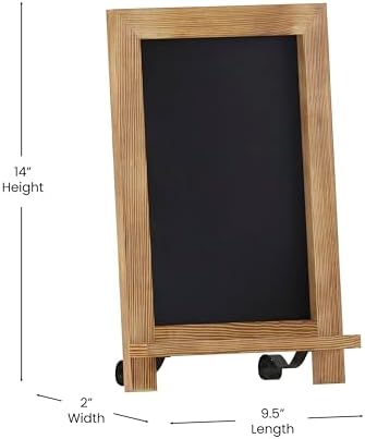 Flash Furniture Magnetic Tabletop Chalkboard Sign, 9.5" x 14", Torched