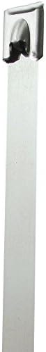 Top Pack Supply Stainless Steel Cable Ties, 150#, Silver, 8" (Pack of 100)