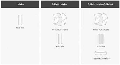 Halo Bars Set for Foldio (Magnetic Structure Light Stand Dimmable Extra LED Lightning Bars for Photo Studio Box / *for use with Foldio3 or Foldio2 Plus only, No Power Supply included*) by ORANGEMONKIE