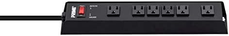 Monoprice Metal Surge Protector - 6 Outlet Power Strip, 1150 Joules 15 Amp, 125 Volt, 1875 Watt, 15 Feet, Black