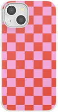 PopSockets iPhone 13 Phone Case with MagSafe- to-Go Wrap | Magnetic, Wireless Charging, Camera & Drop Protection, Checkered, Red, Textured