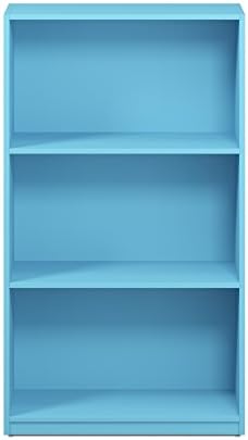 Furinno Basic 3-Tier Book Shelf with Open Shelves, Light Blue