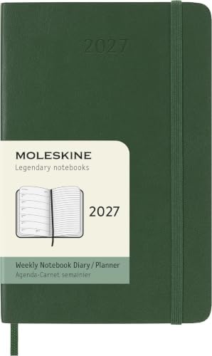 Moleskine 2027 12-Month Weekly Planner, Pocket, Myrtle Green, Softcover